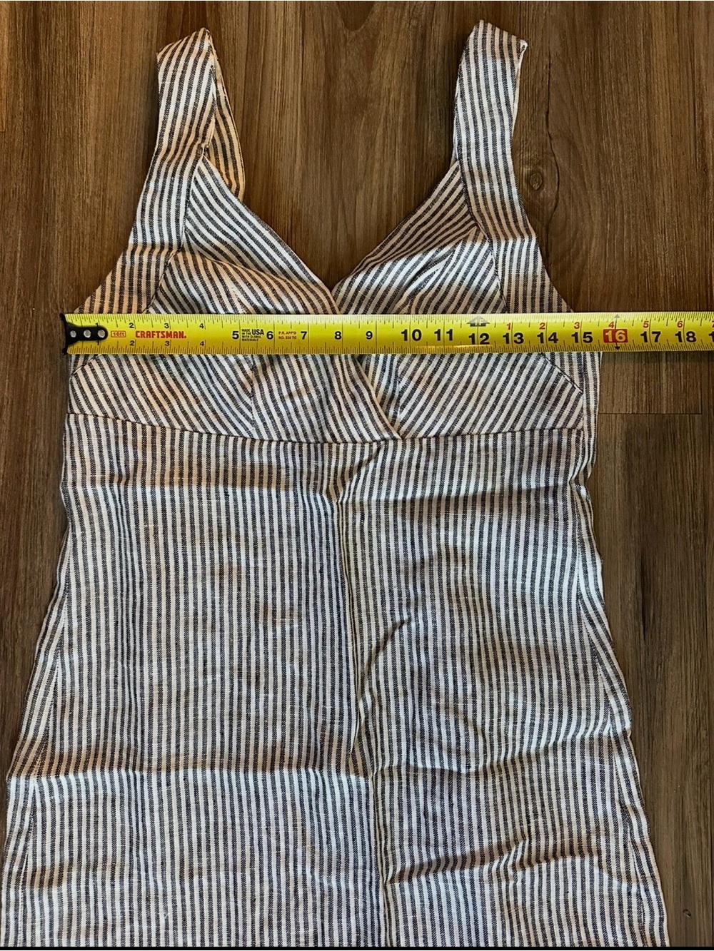 Reformation Gray Striped Midi linen Dress - Picture 5 of 5